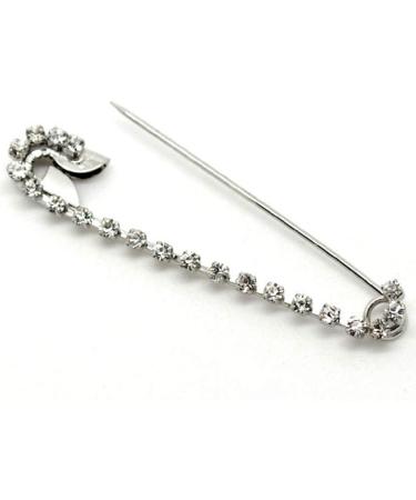 Silver Rhinestone Peach Heart Safety Pins Brooches Set - 10 Pieces for Skirts, Sweaters, Scarves, Hats - Stylish Jewelry Accessories - Buy Online on GoSupps.com