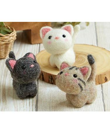 Hamanaka Small Friends Cats H441-483 Needle Felting Kit - Create Adorable Feline Figures - Buy Online on GoSupps.com