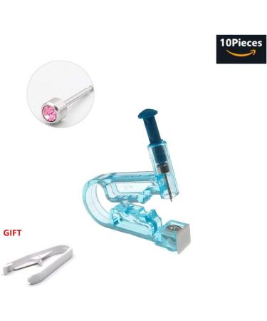 10pcs Disposable Safety Sterile Ear Piercing Gun Unit Tool With Ear Stud Asepsis Pierce Kit (Silver Pink) - Buy Online on GoSupps.com