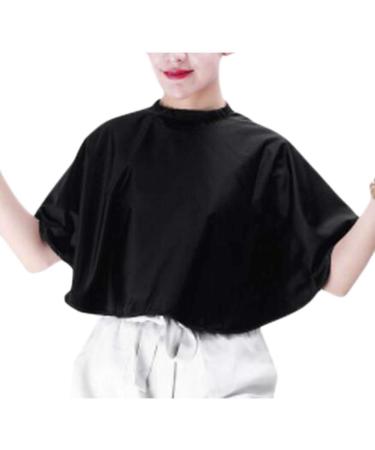 Women Makeup Apron Hair Salon Cape Barber Bib Hair Cutting Apron or Makeup Artist Special Makeup Comb-out Cape(Black)