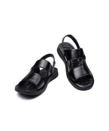 Creev men's leather sandals real leather rubber shoes men summer house shoes men's beach sandals outdoor house shoes men's beach sandals (color: B size: 7 code) B 9code