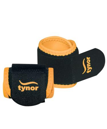 TYNOR Wrist Support (Neo) Black Universal Pack of 2 Without thumb (Black & Orange)