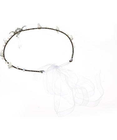 Vividsun Raw Crystal Tiara Crown - Woodland Moon Elf Fairy Rhinestone Hair Garland for Halloween & Wiccan Goddess Cosplay - Buy Online on GoSupps.com