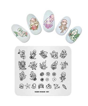 Nail Stamping Plate Ocean Marine Cartoon Octopus Pattern Multiple Crab Pattern Print Image Nail Art Stamper Nails Tool OC001