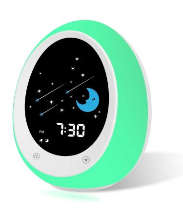 Kids Alarm Clock Toddler Sleep Training Clock with Sun & Moon Sound Machine Night Light Time to Wake Alarm Clock for Children