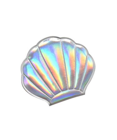 Minkissy Shell Shape Mirror Double Sides Makeup Mirror Pu Leather Compact Mirror Travel Makeup Mirror for Women Girls (Silver)