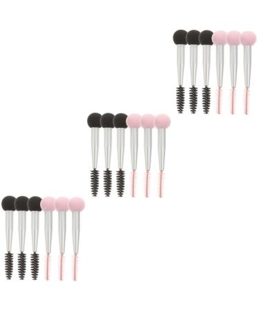 Healeved 18 Pcs Sponge Makeup Brush Eyebrow Sponge Brush Mascara Eyelash Brush Makeup Puffs Aluminum Tube