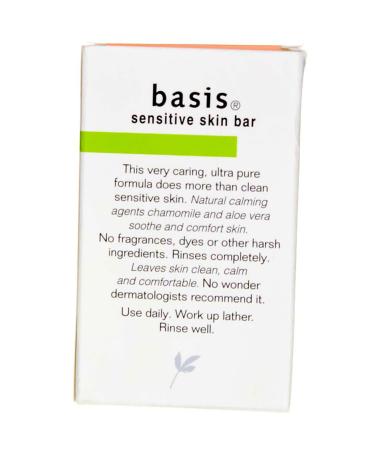 Basis Sensitive Skin Bar Soap 4 Oz - Gentle Cleansing for Delicate Skin - Buy Online on GoSupps.com