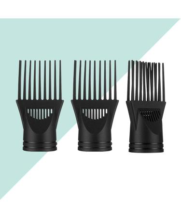 SUPVOX Hair Pik Blow Dryer Nozzle Attachments Set - 3PCS Black | Hairdressing Salon Barber Tool for Fine Wavy Curly Hair - Buy Online on GoSupps.com