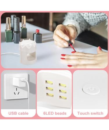 Mini UV Nail Lamp - Dual Light Source, Type-C Powered, Quick Drying - On-The-Go Nail Art (White+Pink) - Buy Online on GoSupps.com