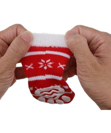 Meiwlong 4pcs Christmas Dog Winter Paw Protector Socks Anti Slip Knit Prevent Licking Control Grip Hardwood Floor Small Medium Puppy Gifts Indoor Wear XL Red - Buy Online on GoSupps.com