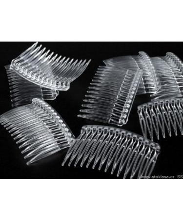 4 x hair comb blank plastic transparent 45 x 70 mm *NEW*OVP*