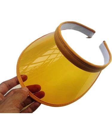 ZZZALL Women & Unisex UV Protection Summer Candy Color Open Top Beach Cap - Transparent PVC Clip-on 10 Colors Available (Pink) - Buy Online on GoSupps.com