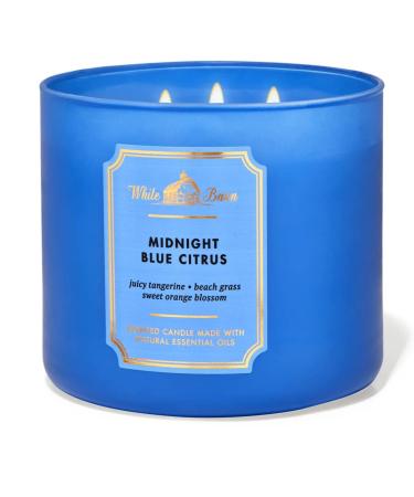 Bath & Body Works White Barn 3-Wick Candle w/Essential Oils - 14.5 oz - New Core Scents! (Midnight Blue Citrus)