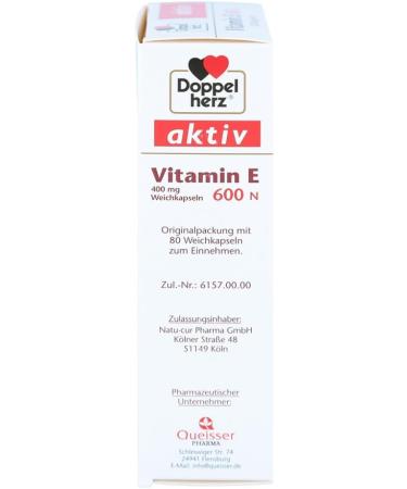 DOPPELHERZ Vitamin E 600 N Soft Capsules - 80 pcs | Premium Antioxidant Support | International Shipping Available - Buy Online on GoSupps.com
