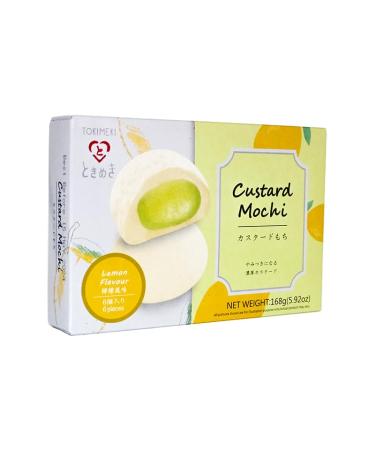 TOKIMEKI Premium Custard Mochi - LEMON flavour - 168g pack + Heartforcards shipping protection