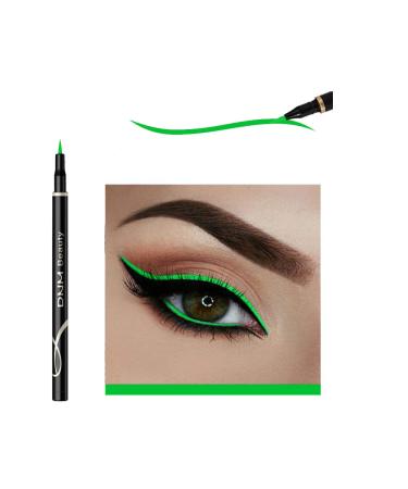 Cat Eye Makeup Waterproof Neon Colorful Liquid Eyeliner Pen Make Up Comestics Long-lasting Black Eye Liner Pencil Makeup Tools (green)