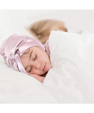 Arqumi Kids Double-Layer Satin Hair Bonnet - Adjustable Pink Sleep Cap for Girls - Buy Online on GoSupps.com