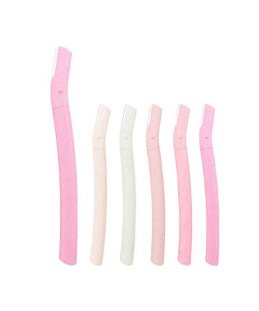 Yidasouko 6 pieces of eyebrow razor multi-purpose-facial hair remover biodegradable eyebrow trimmer for eyebrows face women (random style and color)