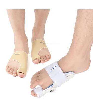 Heasoy Bunion Corrector for Women & Men Bunion Pads Relief Sleeves - Gel Cushion Pads - Hallux Valgus Relief - Toe Straightener for Bending Toe Overlapping Toe Turf Toe (2 Pairs)