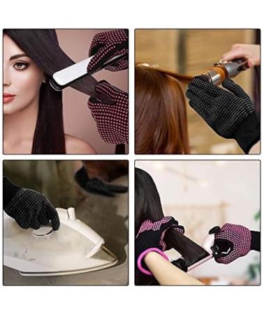 Heat Resistant Gloves - 2 Pairs Professional Mitts with Silicone Bumps for Hair Tools | Heatproof Protection for Flat Irons & Curling Wands - Buy Online on GoSupps.com