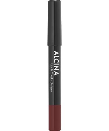 ALCINA Lips & Cheeks Designer brown - Highly pigmented color with a velvety matte finish - 2-in-1 pencil: lipstick and rouge in one
