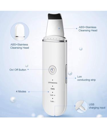 Skin Scrubber Face Spatula - Professional Blackhead Remover with 4 Modes for Deep Cleansing - Skin Care Tool for Women & Men | White - Buy Online on GoSupps.com