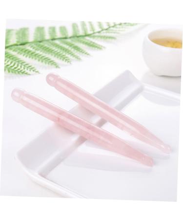 Lurrose Rose Quartz Acupuncture Pen | Facial Massage Tool & Gua Sha Scrub - Natural Jade Spa Razorboard | 12x1.3cm Miss Pink - Buy Online on GoSupps.com
