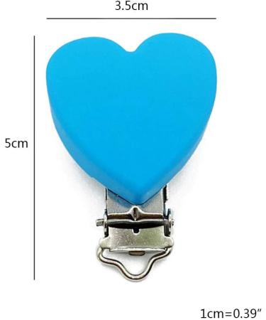 GLASSNOBLE Pacifier Clip | BPA Free Silicone Heart Chain Holder | Teether & Nursing Clips in Pink Rose - Safe for Babies - Buy Online on GoSupps.com