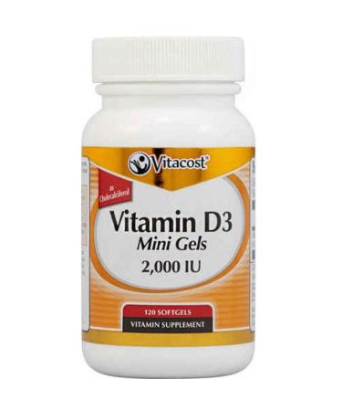 Vitacost Vitamin D3 (as Cholecalciferol) - 2000 IU - 120 Softgels - Mini Gels