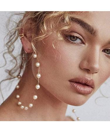 YRlilicc Large Hoops Super Huge Circle Pearls Earrings | Lightweight Fashion Jewelry for Women - Buy Online on GoSupps.com
