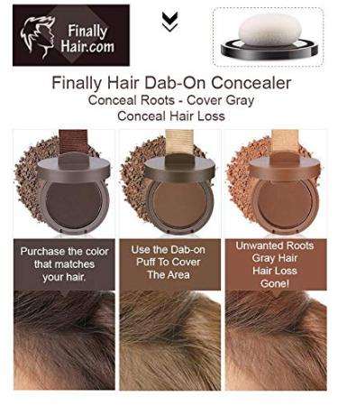 Finally Hair Dark Brown Dab-on Hair Fibers - Hair Loss Concealer & Gray Away Touch Up for Hairline, Eyebrows, and Beard - Instantly Covers Gray Hair - Buy Online on GoSupps.com