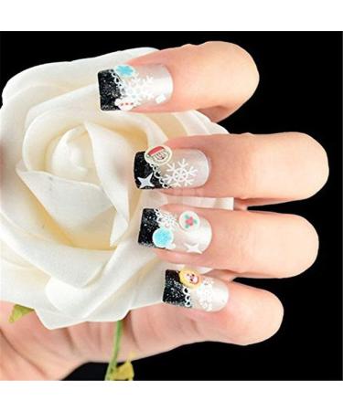 Nail Art Stickers 12 Sheet 3D Nail Stickers Self-adhesive Nail Decals Nail Art White Snowflakes Designs for Women Girls - Buy Online on GoSupps.com