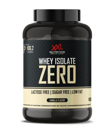 XXL Nutrition - Whey Isolate Zero - Lactose -free protein powder isolate - 90% protein lactose -free sugar -free - vanilla - 1000 grams of 1000 grams