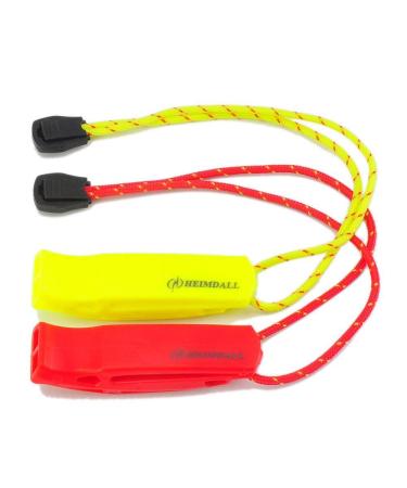 HEIMDALL Emergency Whistle with Lanyard for Safety Boating Camping Hiking Hunting Survival Rescue Signaling Red, Yellow