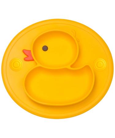 Qshare Toddler Plate  Portable Baby Plates for Toddlers and Kids  BPA-Free Strong Suction Plates for Toddlers  Dishwasher & Microwave Safe Silicone Placemat 9x6x1.4 inch 1-yellow