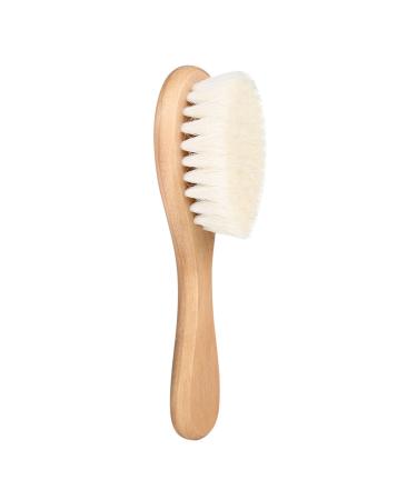 Sluffs Baby Head Brush  Soft Natural Goat Hair Baby Infant Head Massage Grooming Comb with Wooden Handle for Newborn and Toddler