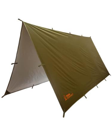 Texas Bushcraft Emergency Camping Tarp Waterproof 10x10 Emergency Shelter for Backpacking and Hiking 70D Ripstop Nylon Survival Tarp with Reflective Aluminized Polymer and Loop Ties with Grommets - Buy Online on GoSupps.com