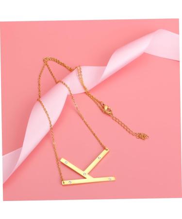 Big Letter Rhinestone Stuffers Steel Stocking Neck G Letters Stainless Chain Name Ladies Script Size 1 Golden - Buy Online on GoSupps.com