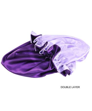 Healifty 3PCS Double Layer Satin Bath Cap Set - Purple, Black, Gem Blue | Wide Band Satin Bonnet for Women | Elastic Nightcap for Home & Travel - Buy Online on GoSupps.com