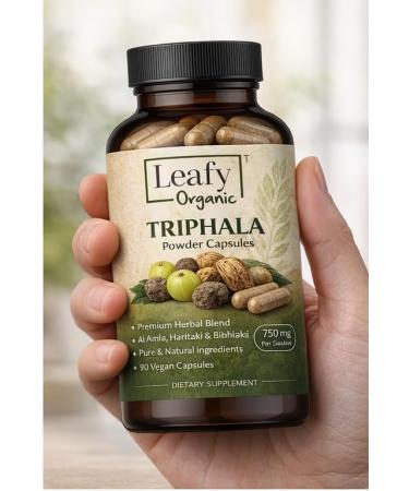 Triphala Capsules Organic - 90 Capsules Herbal Supplement with Amla Bibhitaki Haritaki Digestion & Colon Support Vegan Organic - 90Capsules - Buy Online on GoSupps.com