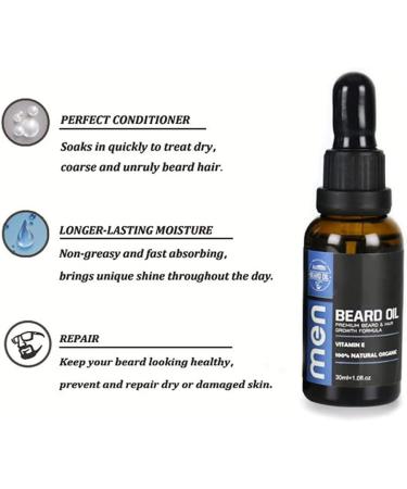 Premium Beard Oil for Men | Stimulate Growth & Regrowth | Thick & Masculine Facial Hair Treatment - Buy Online on GoSupps.com