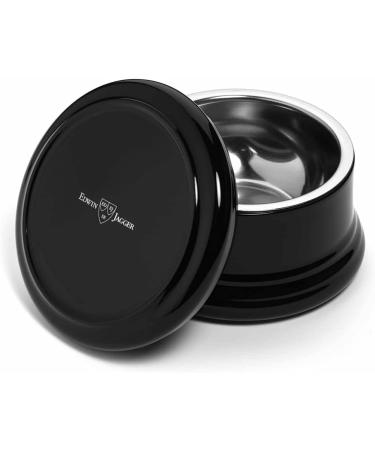 Edwin Jagger RNL06 Black Beard Soap Dish with Lid & Stainless Steel Inner Lining - Premium Grooming Accessory | International Shipping Available - Buy Online on GoSupps.com