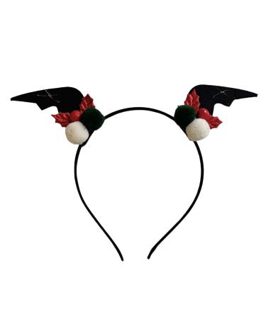 amangul Antlers Headband Hair Hoop Devil Wing Headband Christmas Deer Horn Headband Christmas Hair Hoop Headband n Antlers(Green)