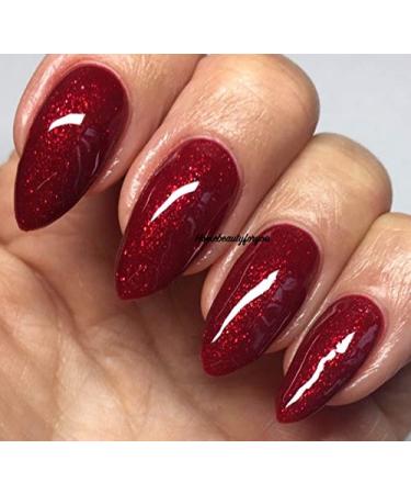 Bluesky RED GLITTER Nail Gel Polish UV LED Soak Off 10ml Choose Your Red Christmas Glitter (MISTLETOE KISSES FINE GLITTER CHERRY RED)
