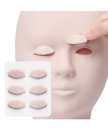 3 Pairs Removable White Eyelids for Eyelash Extension Practice Head - Lifelike Realistic Eyelids - Buy Online on GoSupps.com