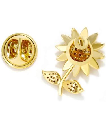WIPPWER Pin Jewelry Gifts for Women Golden Sunflower Brooch Buttons Lapel Pins Rhinestone Flower Brooch Women Clothing Accessories Brooches & Pins - Buy Online on GoSupps.com