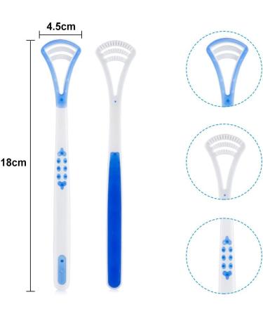 Silicone Tongue Cleaner Set - 6 Piece Tongue Brush for Fresh Breath & Plaque Removal - Extra Flat Design Prevents Bad Breath - Buy Online on GoSupps.com