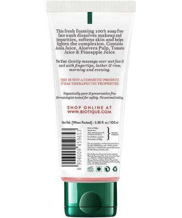 Biotique Bio White Advanced fairness Face Wash 100ml - Buy Online on GoSupps.com