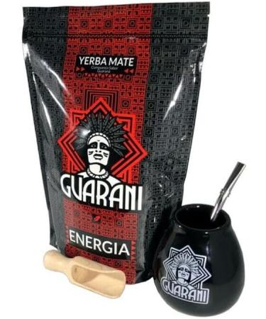 Guarani Yerba Mate Tea Set | Natural Strong Energy Drink | Mate Tea Complete Set | Begginer's Kit | Yerba Mate GUARANI ENERGY Booster+GUARANA 500g Kit |Ceramic Cup Gourd 300ml|Stainless Steel Bombilla - Buy Online on GoSupps.com